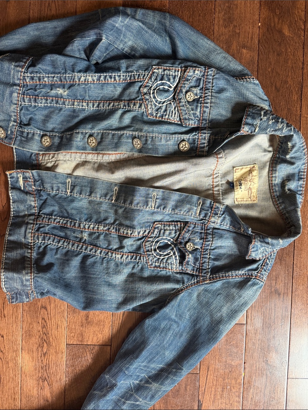 Big Star Faded Blue Distressed Denim Jacket